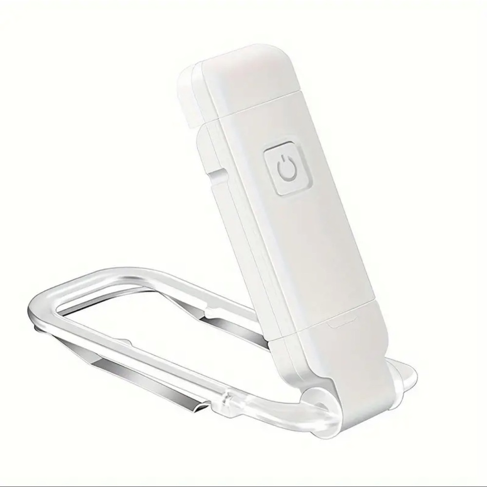 Book Light, 1pc Clip On Book Light, USB, Folds, NEW, White